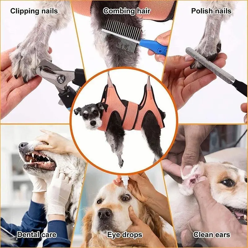 Dog Cat Restraint Bag Mobile Pet Grooming Sling Hammock