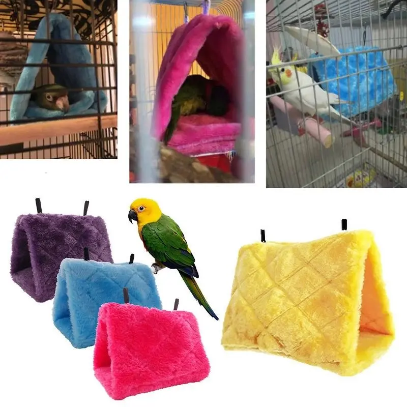 Pet Bird Parrot Parakeet Budgie Warm Hammock Cage Hut Tent Bed Hanging Cave