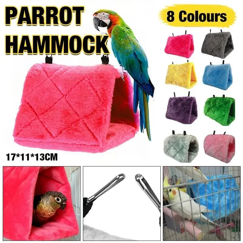 Pet Bird Parrot Parakeet Budgie Warm Hammock Cage Hut Tent Bed Hanging Cave