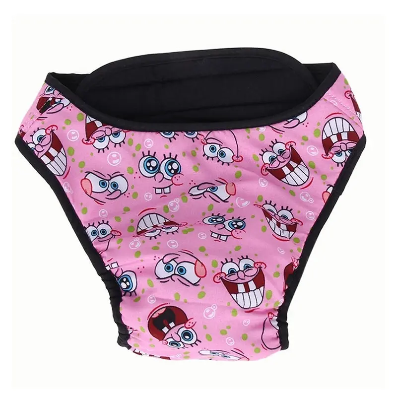 Washable Female Pet Dog Cat Nappy Diaper Physiological Pants Panties Underwear Pink