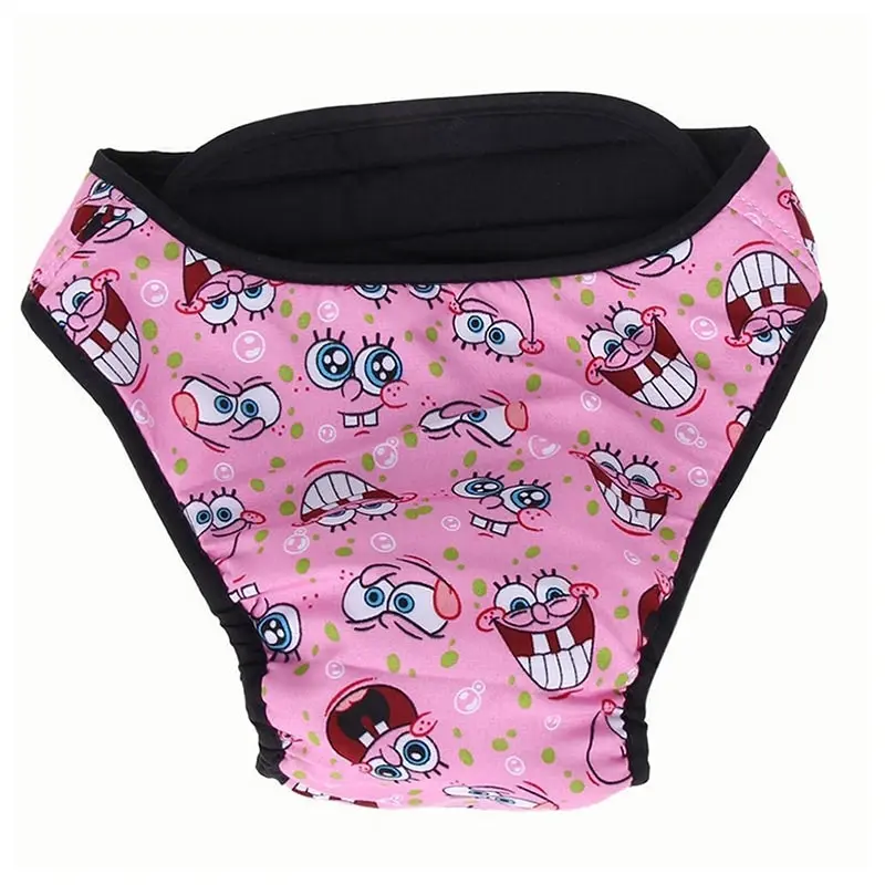 Washable Female Pet Dog Cat Nappy Diaper Physiological Pants Panties Underwear Pink