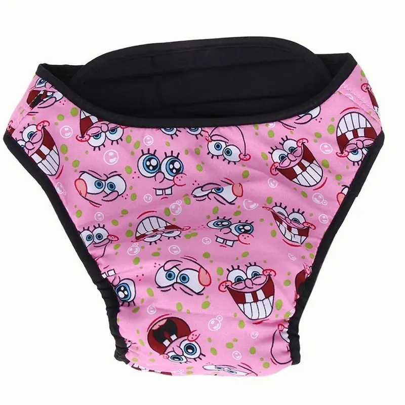 Washable Female Pet Dog Cat Nappy Diaper Physiological Pants Panties Underwear Pink