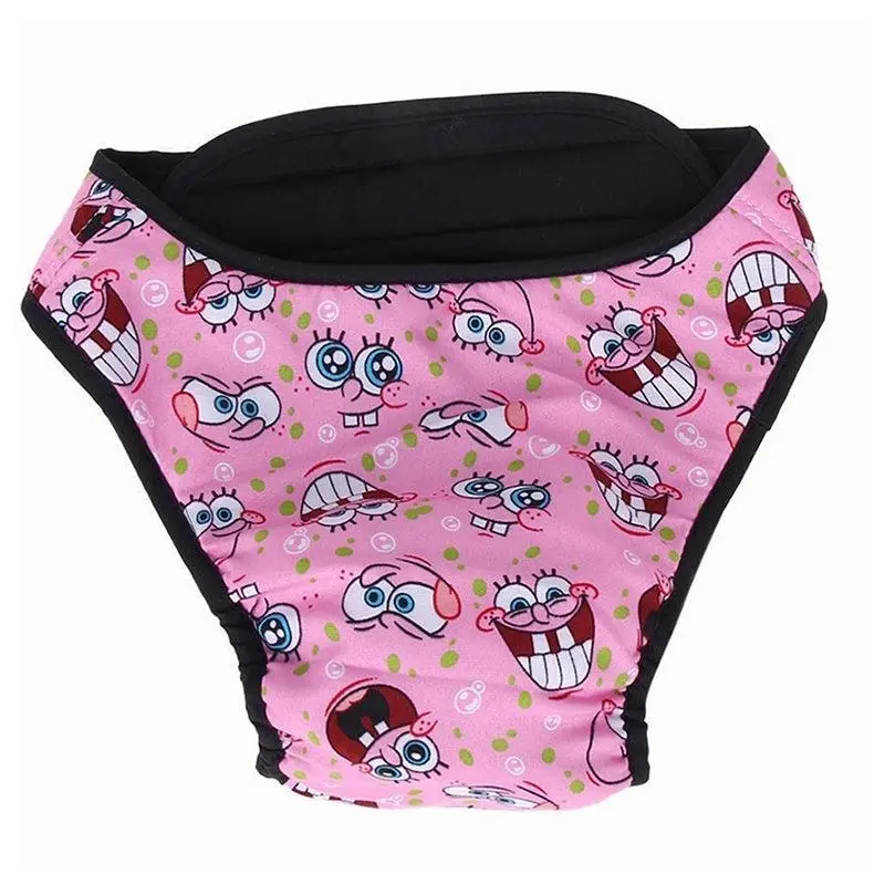 Washable Female Pet Dog Cat Nappy Diaper Physiological Pants Panties Underwear Pink