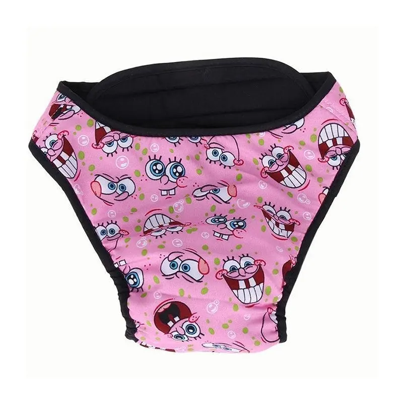 Washable Female Pet Dog Cat Nappy Diaper Physiological Pants Panties Underwear Pink