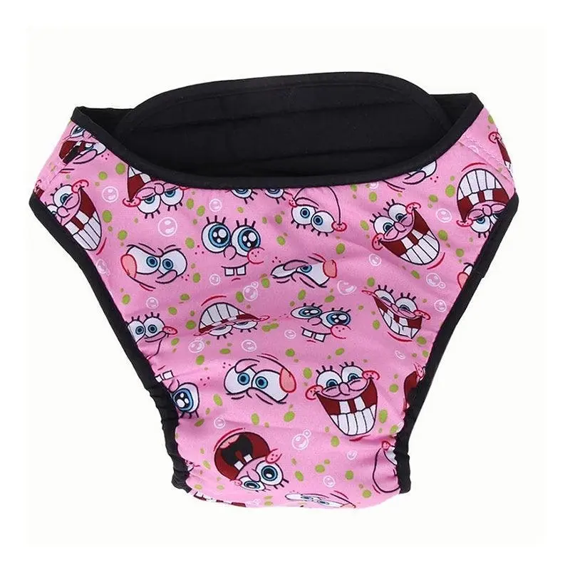 Washable Female Pet Dog Cat Nappy Diaper Physiological Pants Panties Underwear Pink