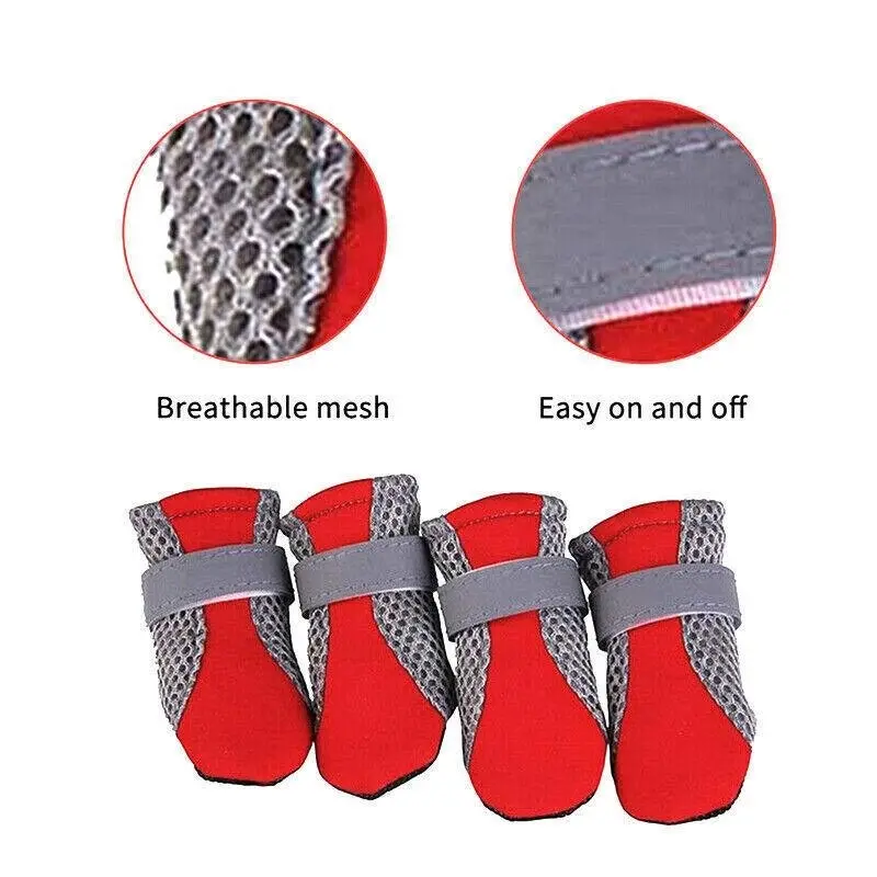 4PCS M Size Anti Slip Waterproof Protective Dog Shoes Rain Boots Pet Socks Booties