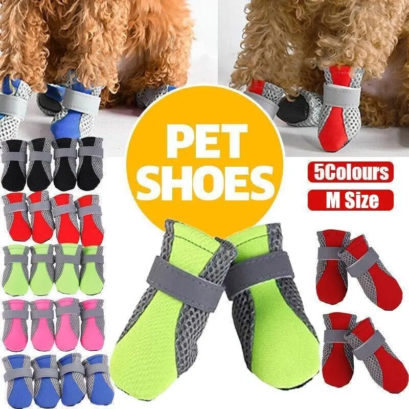 4PCS M Size Anti Slip Waterproof Protective Dog Shoes Rain Boots Pet Socks Booties