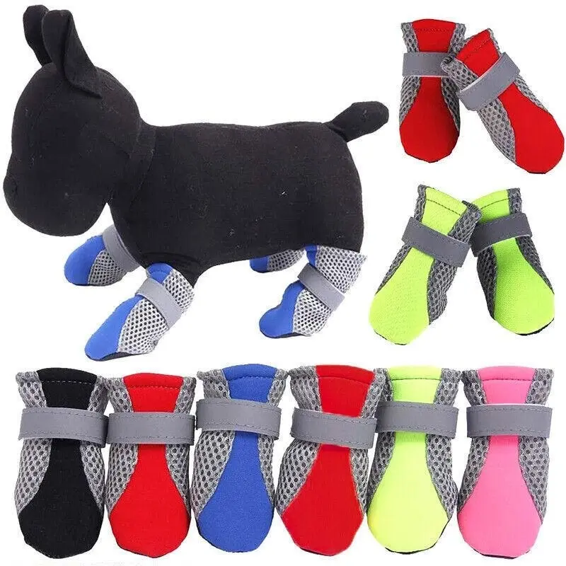 4PCS M Size Anti Slip Waterproof Protective Dog Shoes Rain Boots Pet Socks Booties