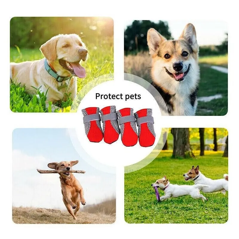 4PCS M Size Anti Slip Waterproof Protective Dog Shoes Rain Boots Pet Socks Booties