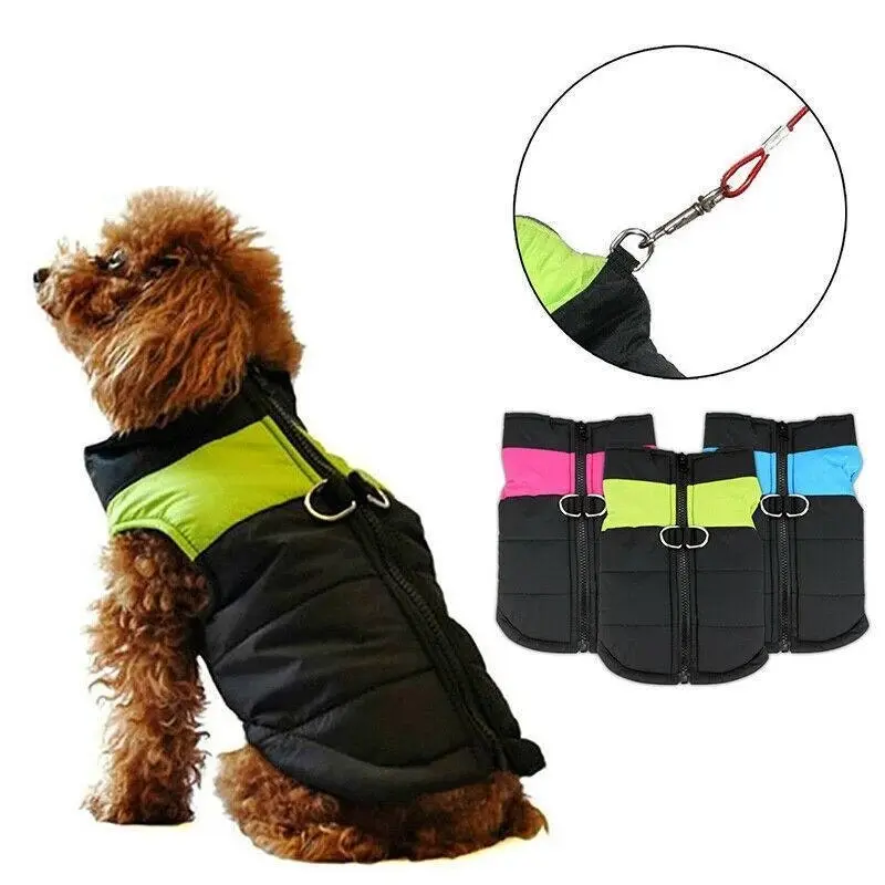 3XL Large Dog Jacket Padded Waterproof Pet Clothes Warm Windbreaker Vest Coat Winter