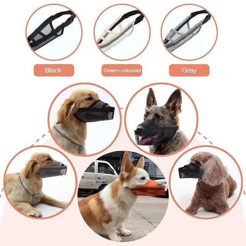 Adjustable XL Size Pet Dog Mask Mouth Muzzle Anti Barking Bite Stop Chewing Mask