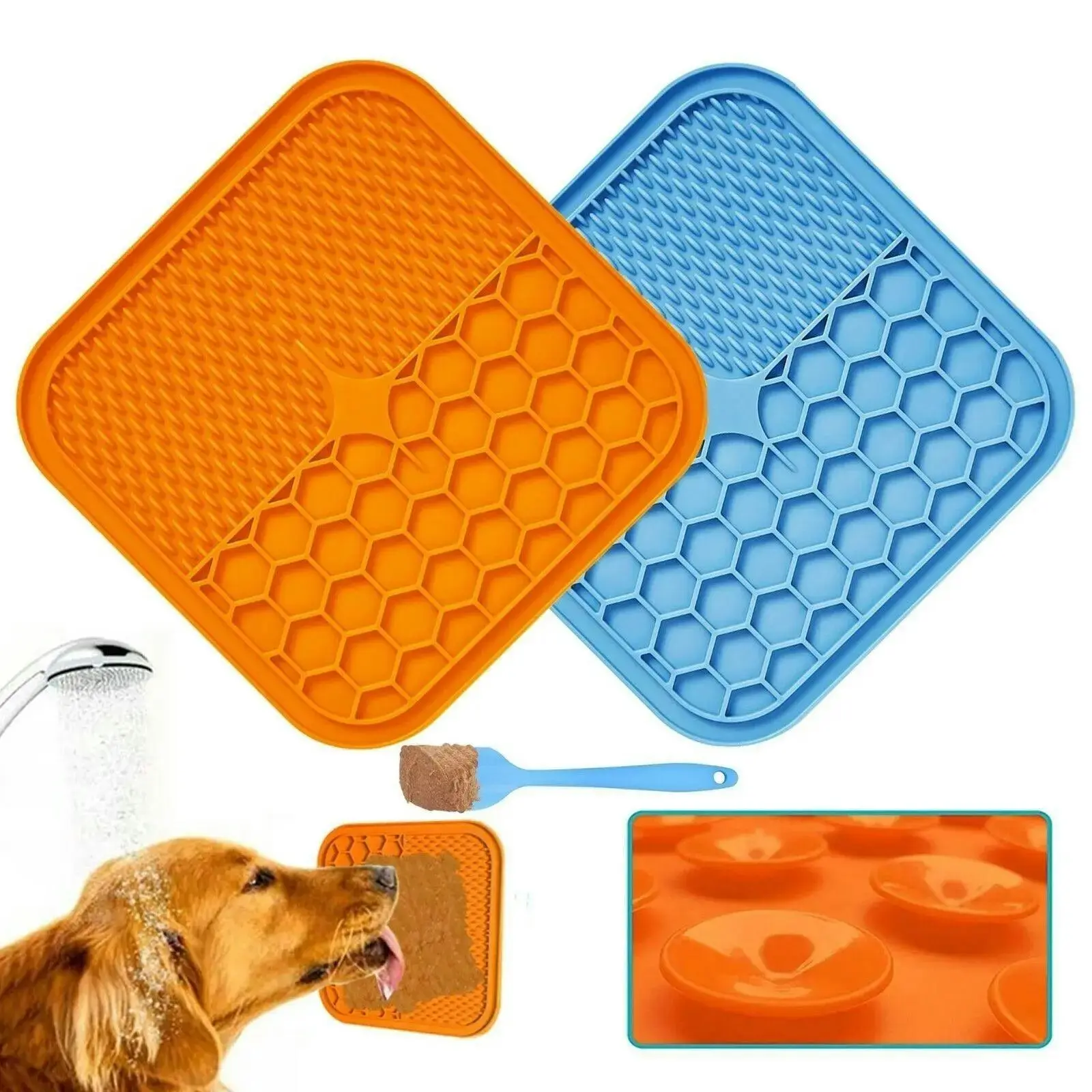 Silicone Pet Feeding Mat Slow Food Pads Dog Licking Pad Dispenser Plate 15*15*1cm