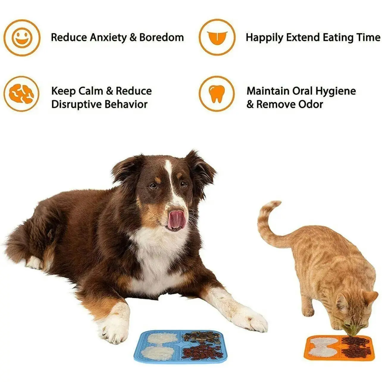 Silicone Pet Feeding Mat Slow Food Pads Dog Licking Pad Dispenser Plate 21*21*1cm