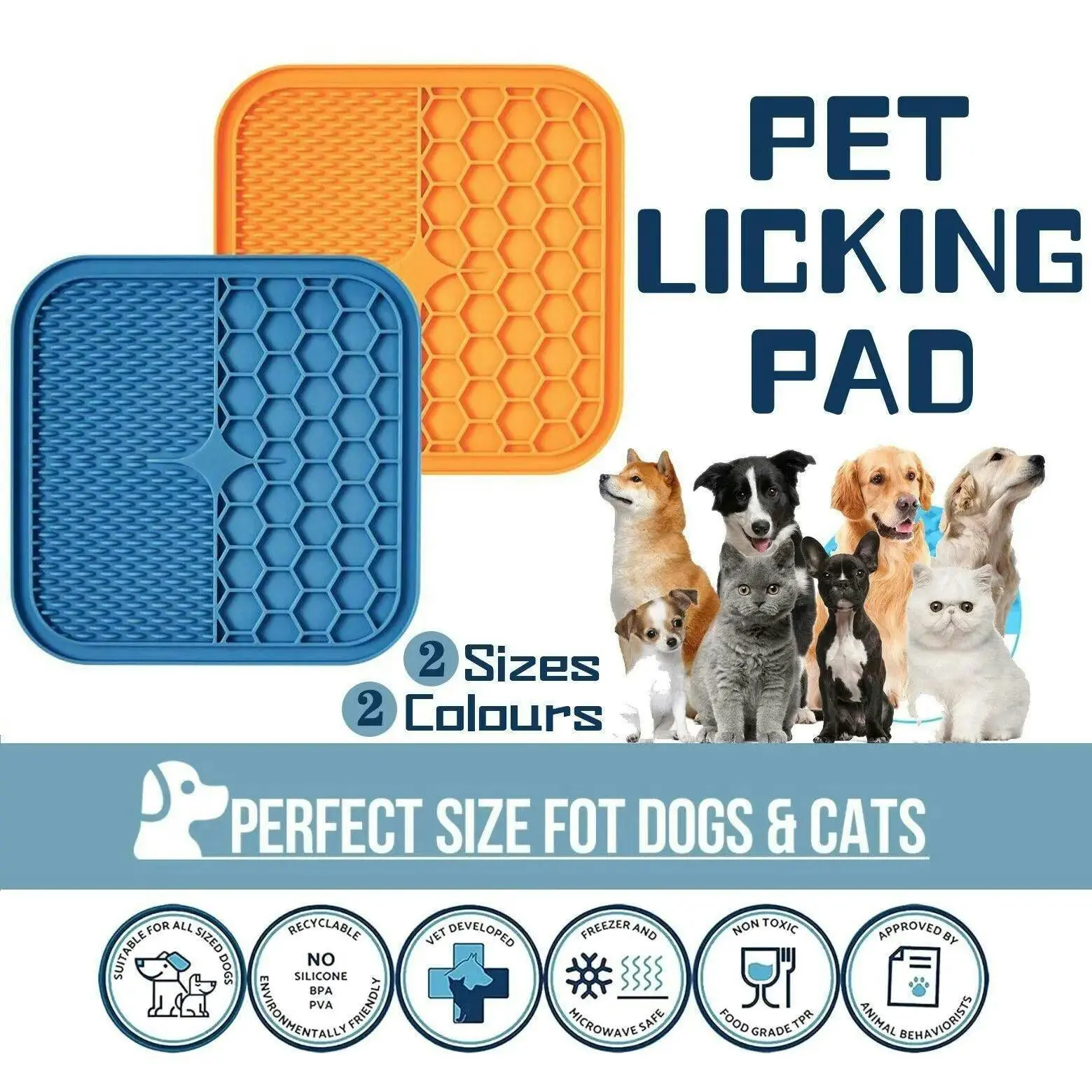 Silicone Pet Feeding Mat Slow Food Pads Dog Licking Pad Dispenser Plate 21*21*1cm