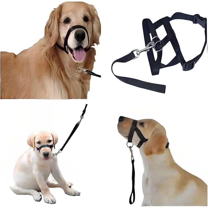 Pink Dog Training Head Collar Halter Stop Pulling Training Tool Harness Strap Leader