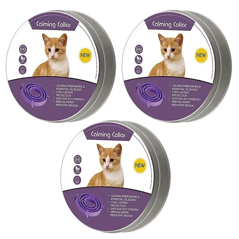 3/6PCS 38cm Pet Calming Collar Adjustable Anti-anxiety for Cats Dogs Stress Reduction