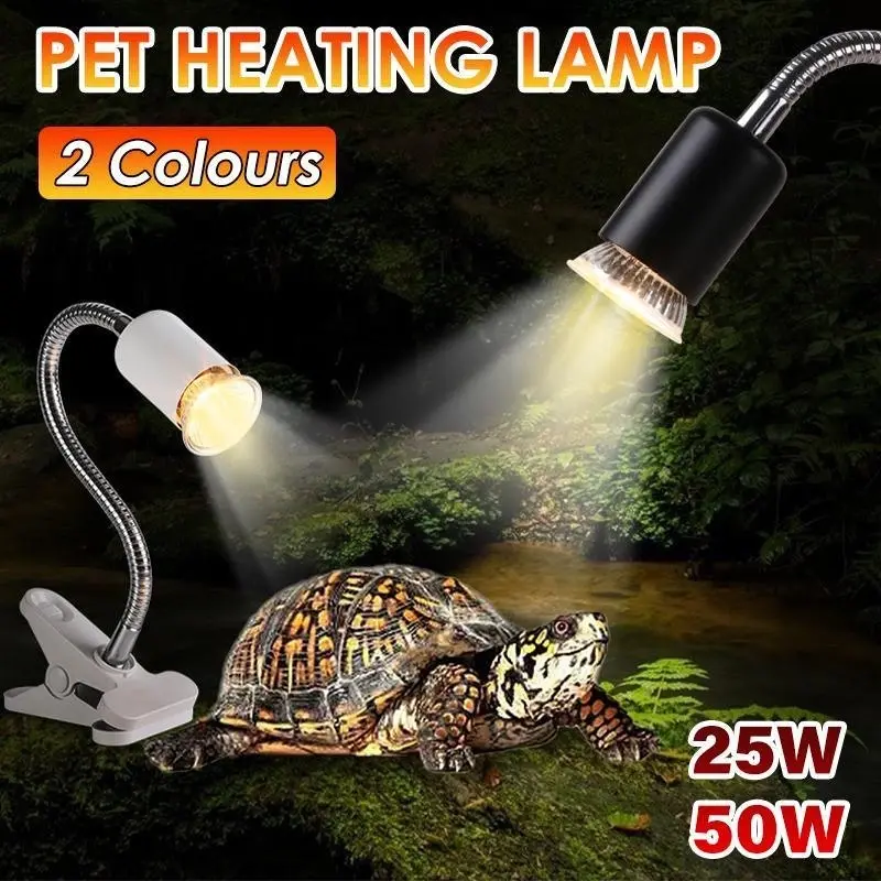 E27 Reptile Heating Light Turtle Lizard UVB + UVA Pet Heat Lamp Clip Holder