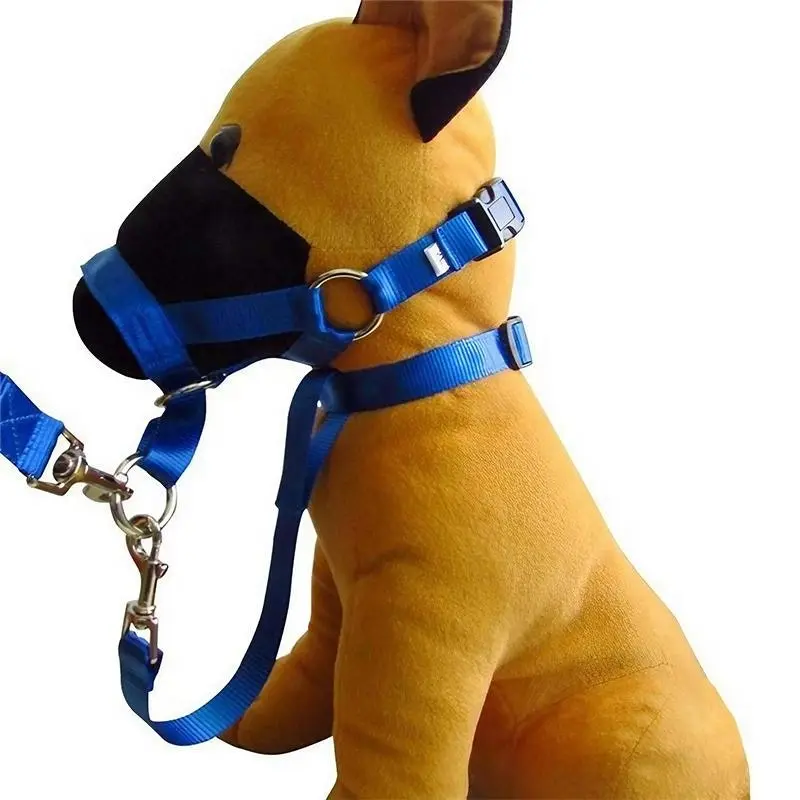 Blue Dog Training Head Collar Halter Stop Pulling Training Tool Harness Strap Leader