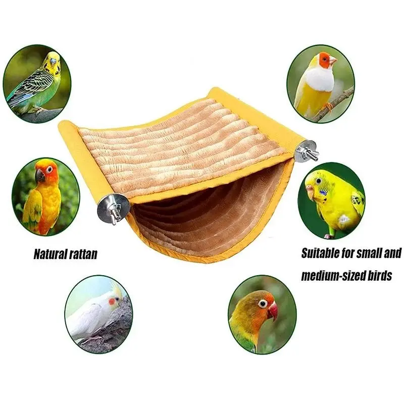 S Size Bird Nest Bed Hanging Hammock Snuggle Hut Parrot House Toy Bird Cage Perch