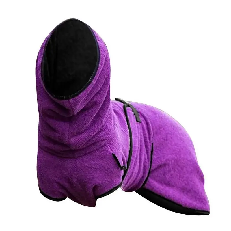 Pet Bathrobe Clothes Dog Towel Drying Robe Soft Warm Super Absorbent Purple