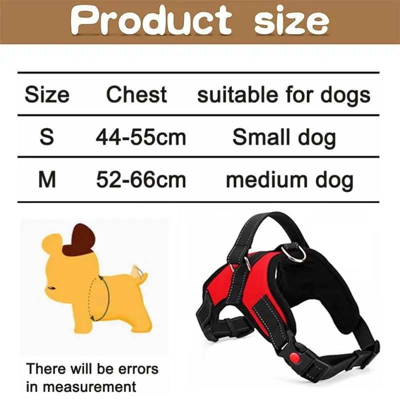 S-M Front Range No-Pull Dog Harness Vest Adjustable Outdoor Handle Puppy Pet