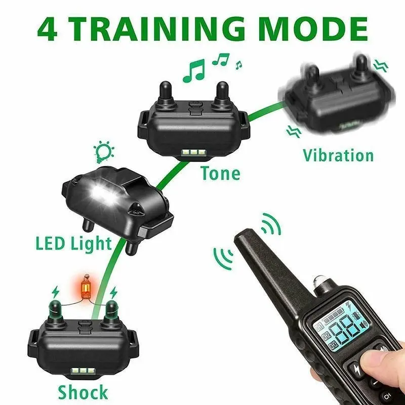 Electric Dog Pet Training E-Collar Obedience Rechargeable Remote Control 800M AU