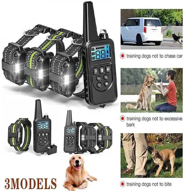 Electric Dog Pet Training E-Collar Obedience Rechargeable Remote Control 800M AU