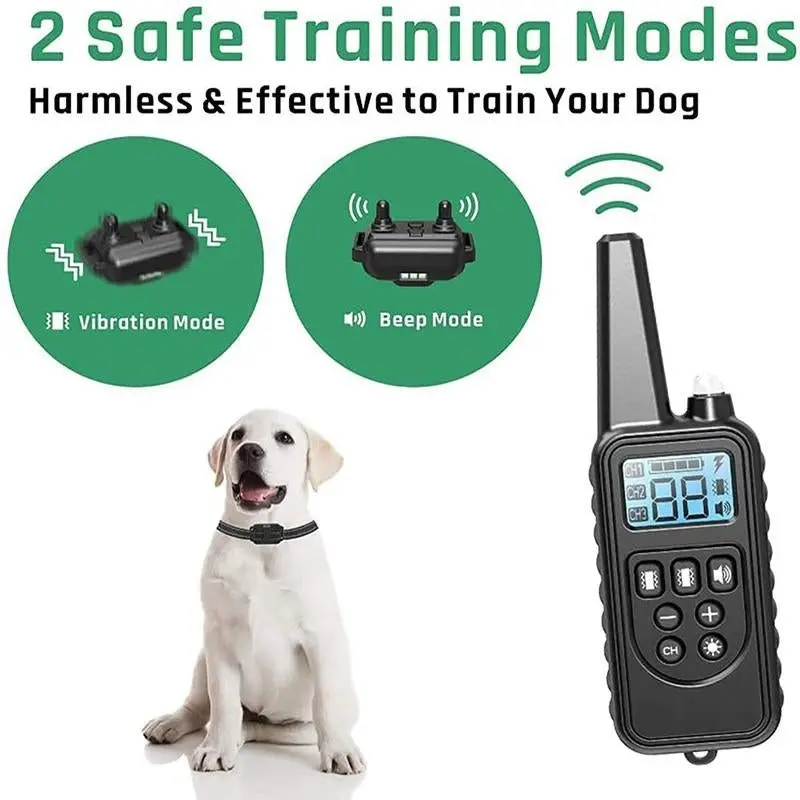 Electric Dog Pet Training E-Collar Obedience Rechargeable Remote Control 800M AU