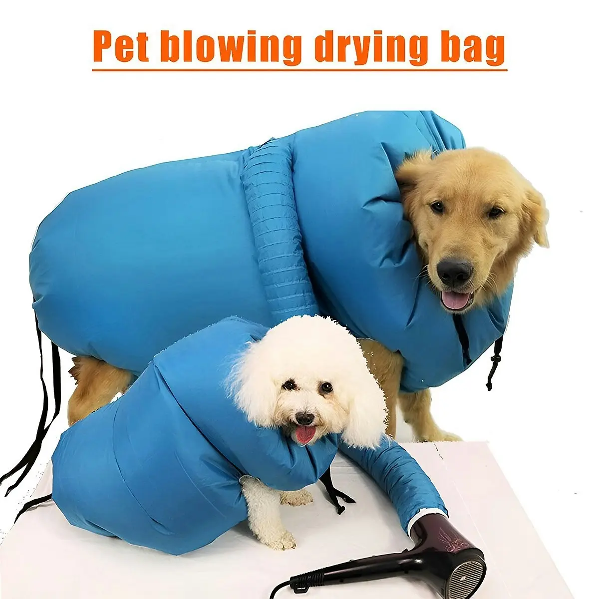 Pet Dog Cat Grooming Blower Hair Dryer Drying Bag Dry Cleaning Bathing Folding