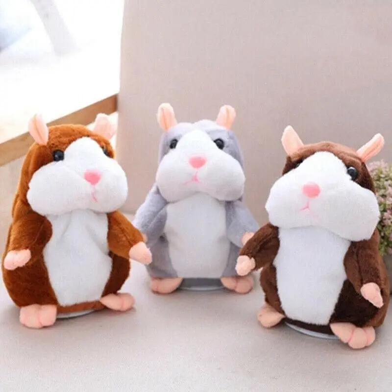 Talking Hamster Chat Mimicry Pet Record Hamster Doll Xmas Plush Toy Nod Mouse Au