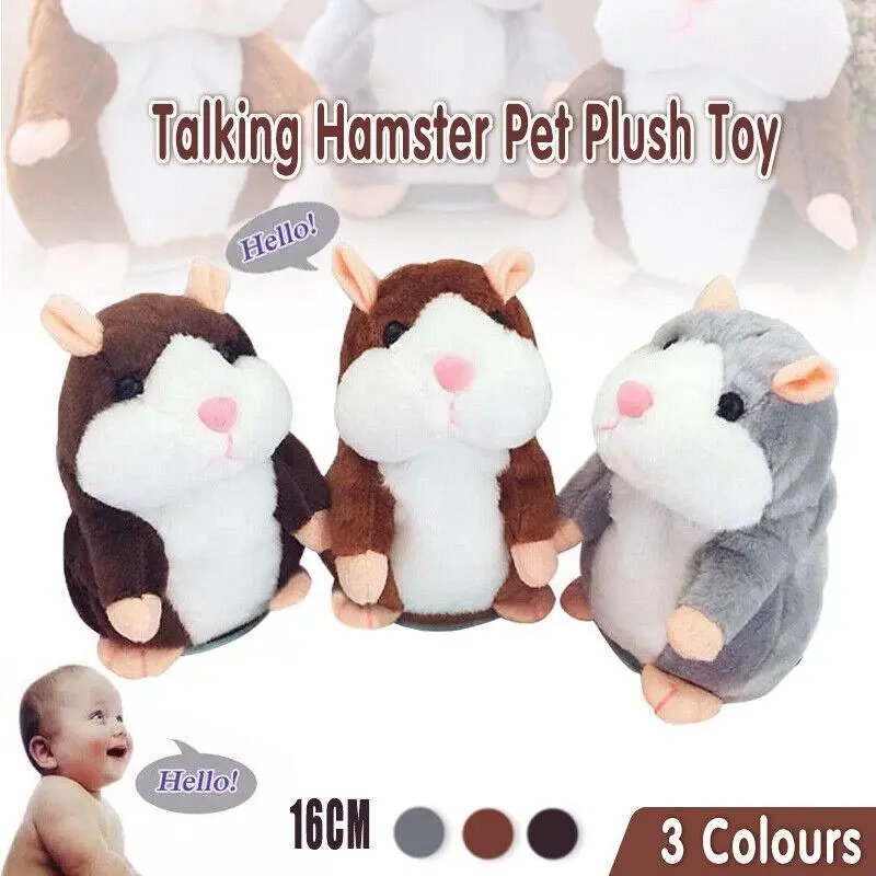 Talking Hamster Chat Mimicry Pet Record Hamster Doll Xmas Plush Toy Nod Mouse Au