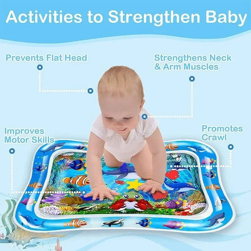 Baby Water Play Inflatable Mat Kids Children Infants Tummy Fun Time Sea World Au