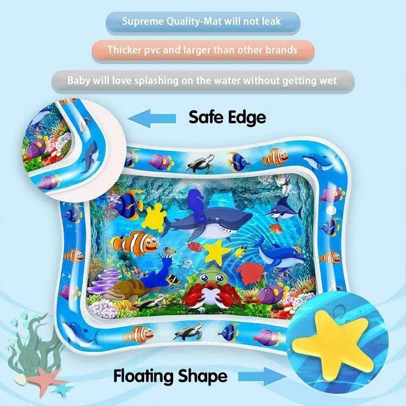 Baby Water Play Inflatable Mat Kids Children Infants Tummy Fun Time Sea World Au