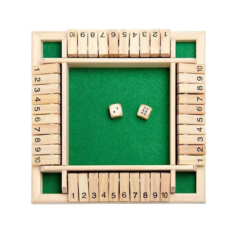 Shut The Box Game Wooden Board Number Drinking Dice Toy Family Traditional Au Dm