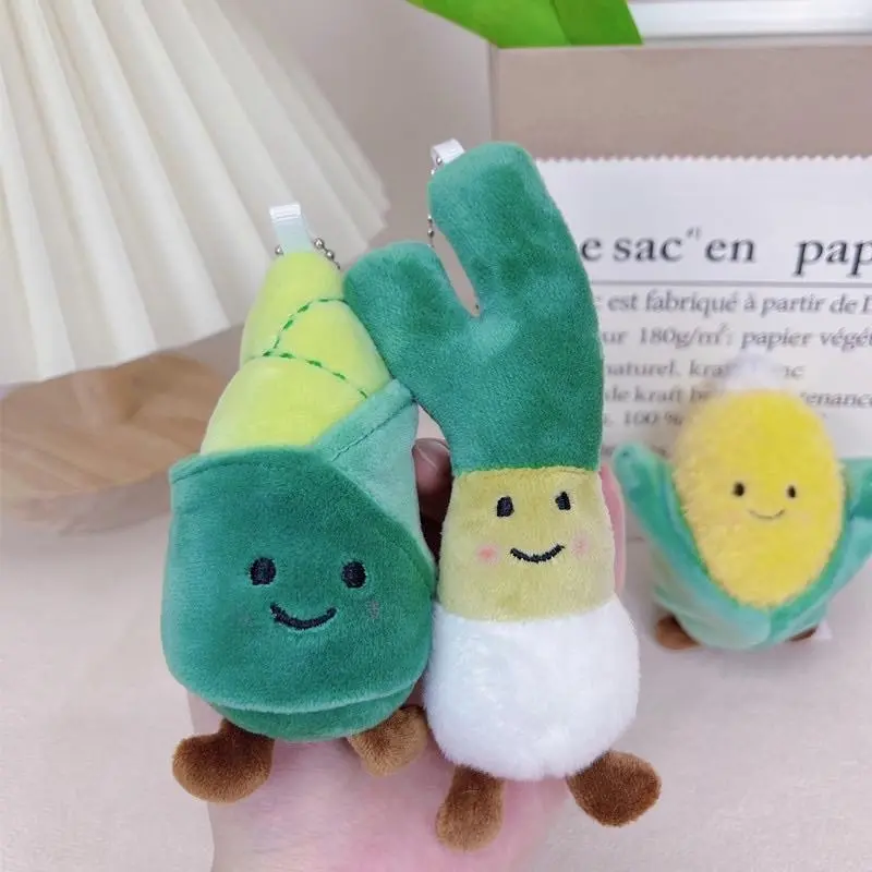 Vegetable Keychain Plush Realistic Food Simulation Soft Stuffed Kids Toy Keyring