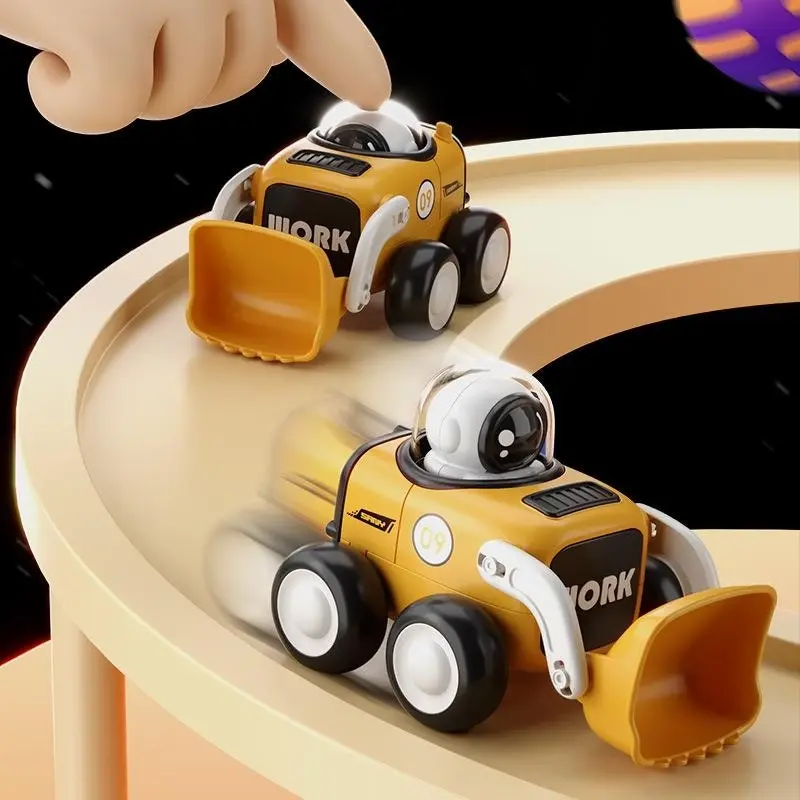 Astronaut Inertial Engineering Vehicle with Whistle Cartoon Shaped Kids Car Toys