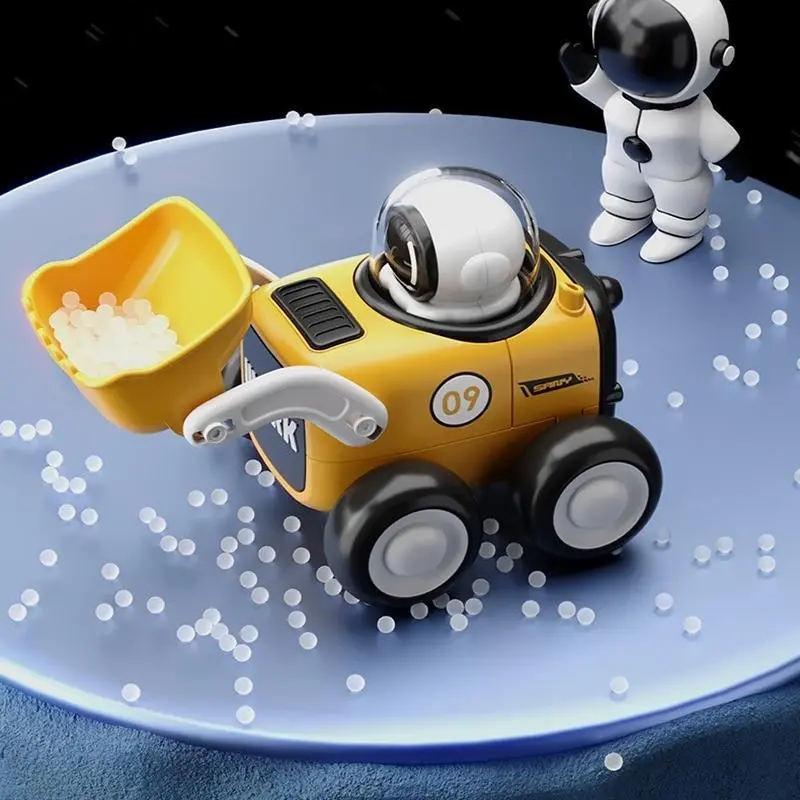 Astronaut Inertial Engineering Vehicle with Whistle Cartoon Shaped Kids Car Toys