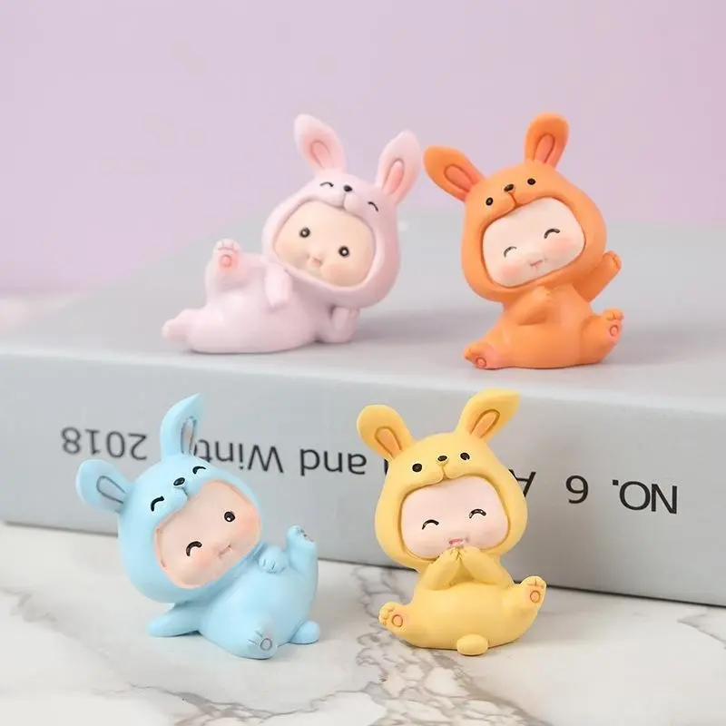 Rabbit Animal Figure Toys Ornament Car Console Dashboard Decor Car Home Room