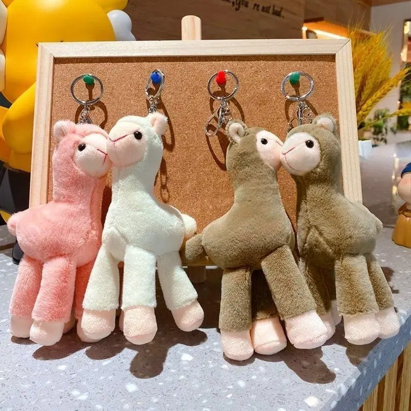 Cute Mini Alpaca Soft Plush Stuffed Doll Toys Keychain Cartoon Bag Pendant