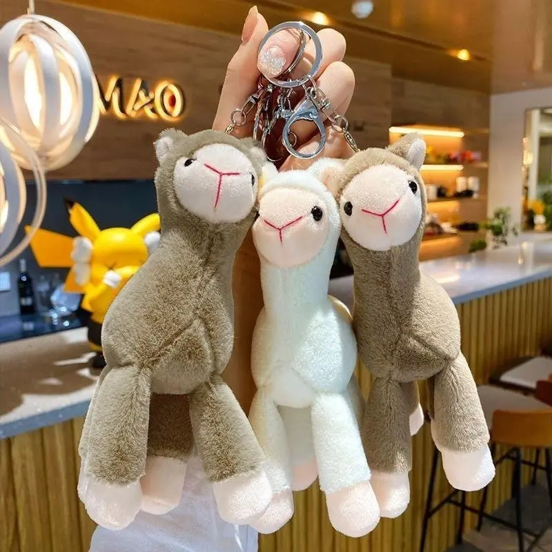 Cute Mini Alpaca Soft Plush Stuffed Doll Toys Keychain Cartoon Bag Pendant