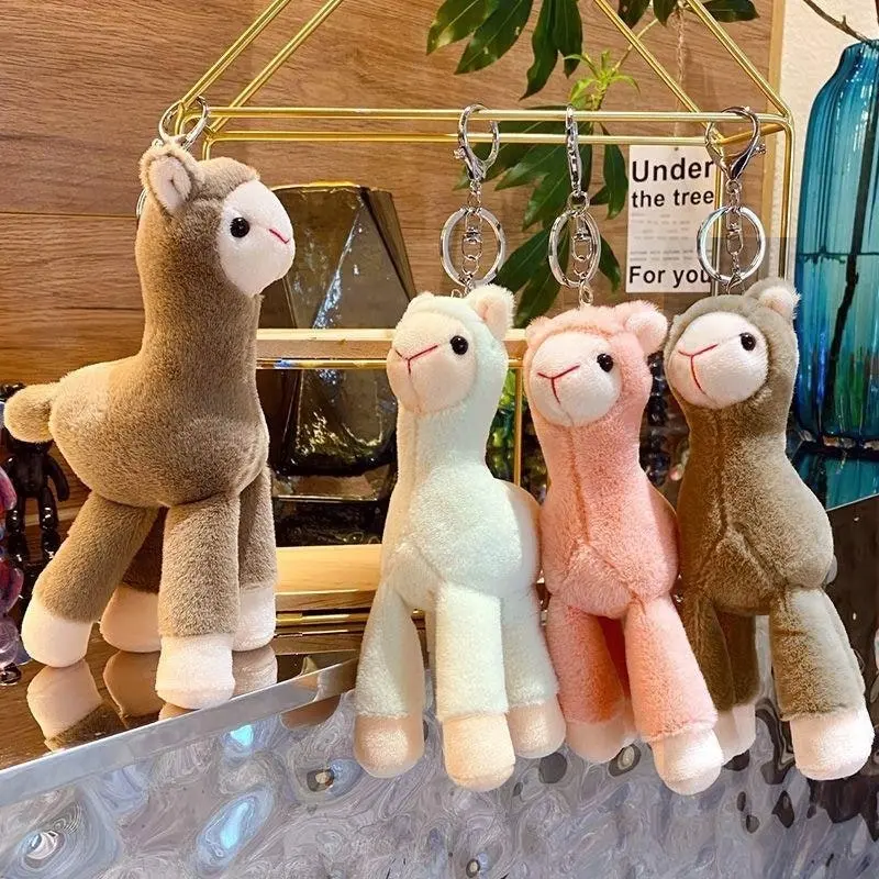 Cute Mini Alpaca Soft Plush Stuffed Doll Toys Keychain Cartoon Bag Pendant