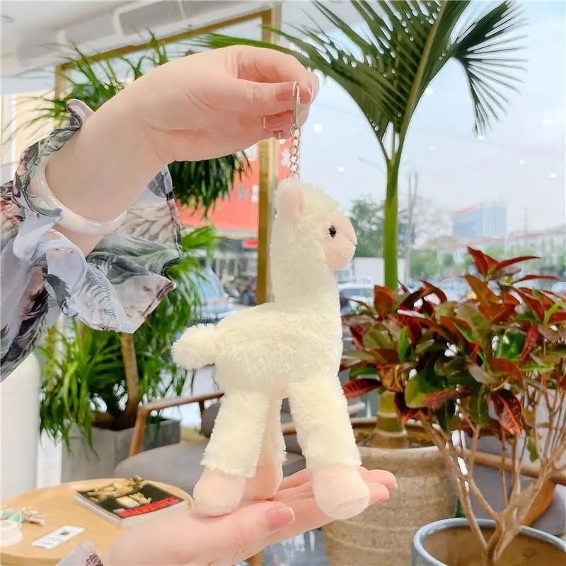 Cute Mini Alpaca Soft Plush Stuffed Doll Toys Keychain Cartoon Bag Pendant