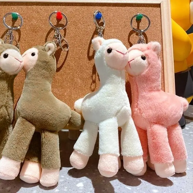 Cute Mini Alpaca Soft Plush Stuffed Doll Toys Keychain Cartoon Bag Pendant