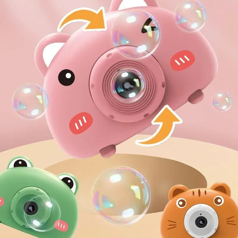 Acousto optic Bubble Machine Camera Animal Pig With Light Music Toy Gift