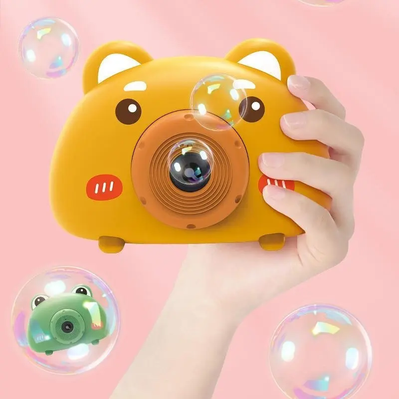 Acousto optic Bubble Machine Camera Animal Pig With Light Music Toy Gift