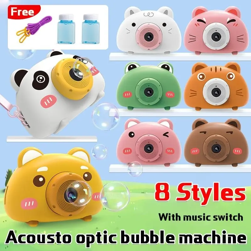 Acousto optic Bubble Machine Camera Animal Pig With Light Music Toy Gift