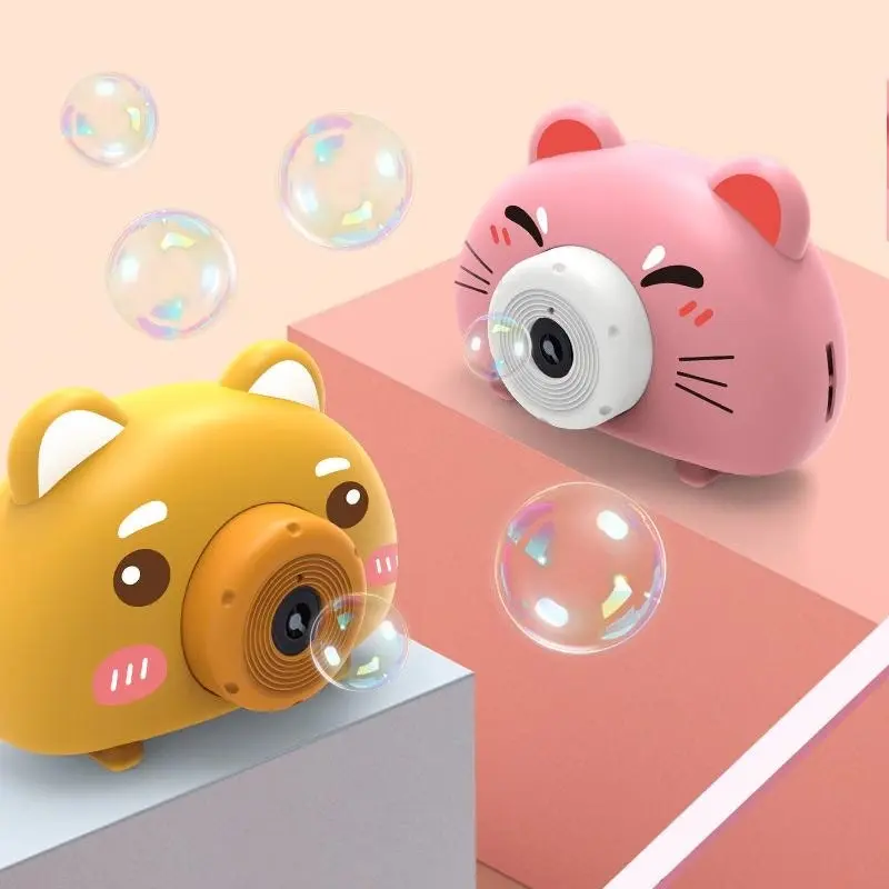 Acousto optic Bubble Machine Camera Animal Pig With Light Music Toy Gift