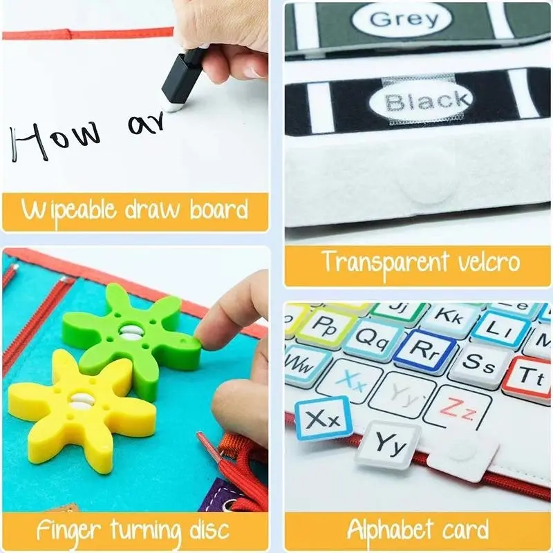 Educational Sensory Kids Busy Board Intelligence Montessori Toy Learning Toys