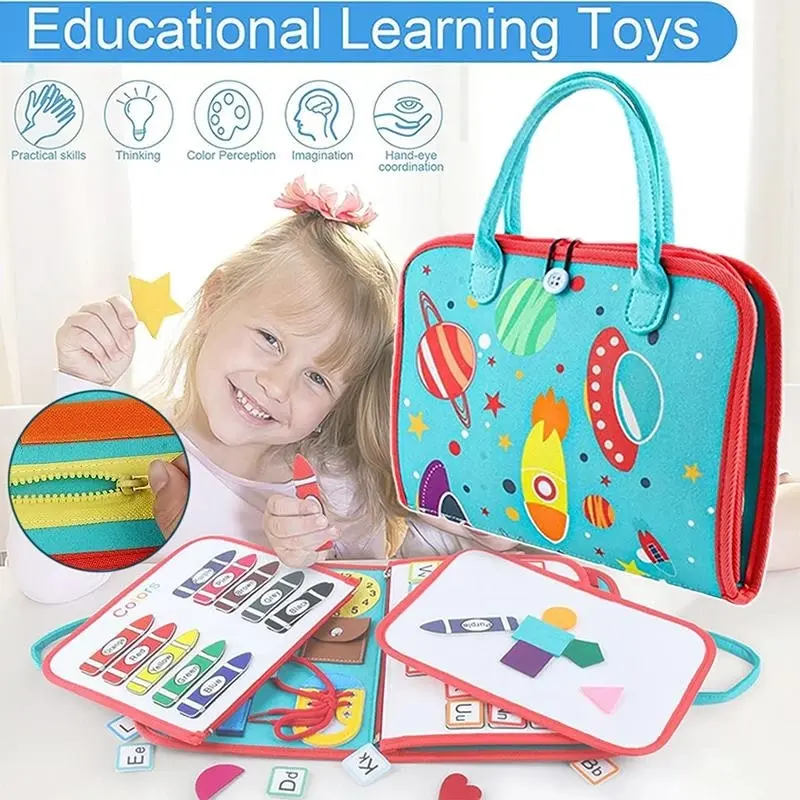 Educational Sensory Kids Busy Board Intelligence Montessori Toy Learning Toys