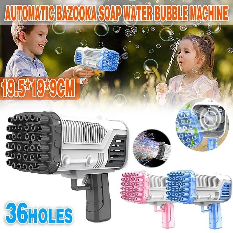 36 Holes Bubble Gun Automatic Gatling Bubble Machine Outdoor Party